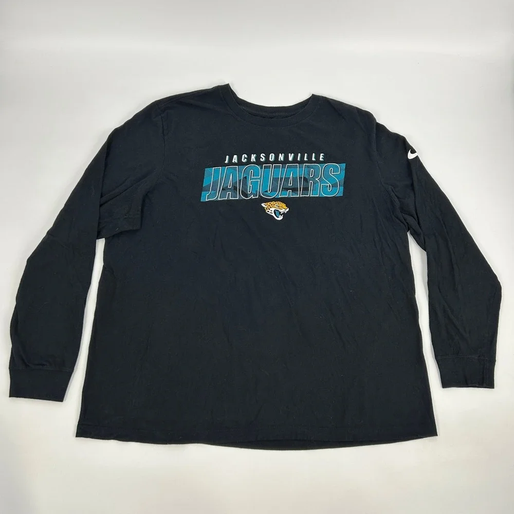 Jacksonville Jaguars Long Sleeve Shirt Men's XXL Black The Nike Tee NFL Football